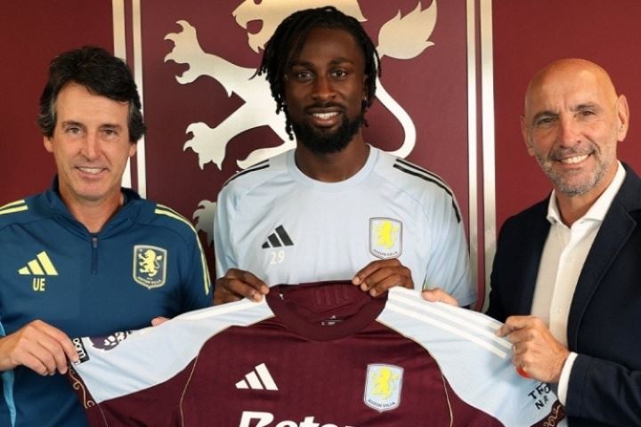 身价2500万！官方：维拉签24岁尼斯中锋盖桑，转会费总价3500万欧